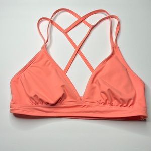 Athleta coral strappy bikini top size small